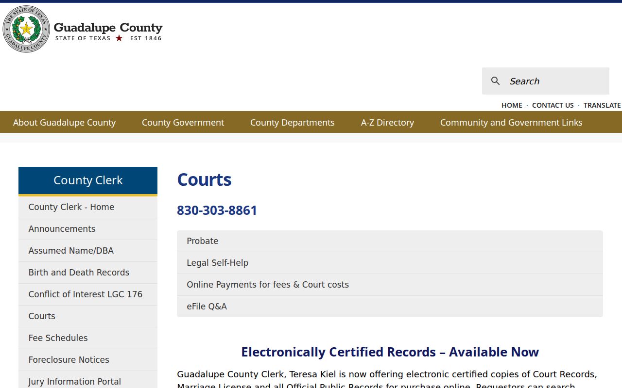Cibolo resident lookup Guadalupe County court records access page